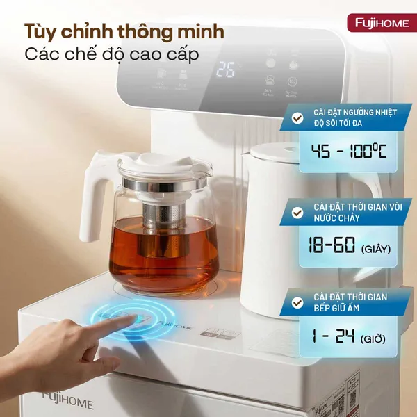 Cây Nước Nóng Lạnh Kết Hợp Bàn Pha Trà Cafe Fujihome TB237N