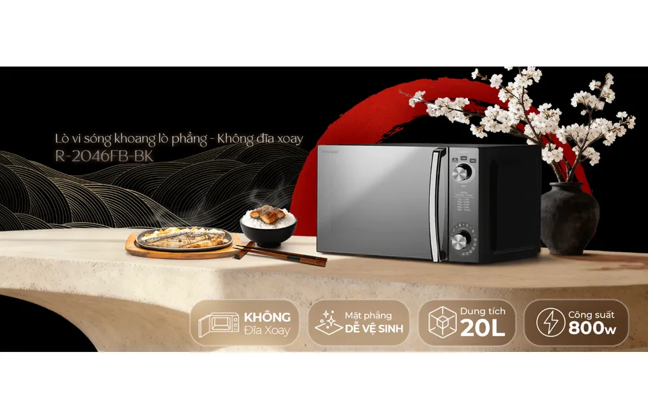 Lò Vi Sóng Sharp R-2046FB-BK 20 Lít