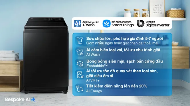 Máy Giặt Samsung Inverter 13 Kg WA80F13S5BSV