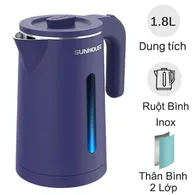 Ấm Siêu Tốc Inox 2 Lớp Sunhouse SHD1355 1.8 Lít
