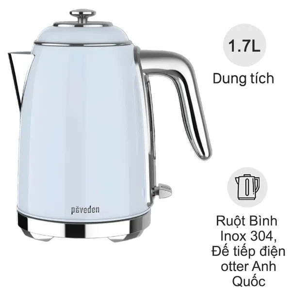 Ấm Đun Siêu Tốc Paveden PKT-1718BL 1.7 Lít