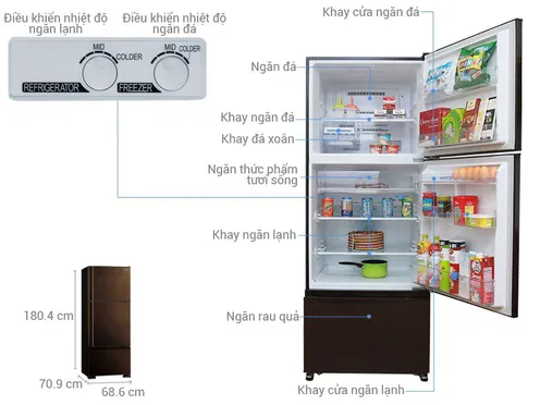 Tủ Lạnh Mitsubishi Inverter 414 Lít MR-V50ER-BRW-V 0
