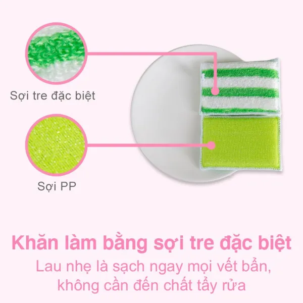 Miếng Rửa Chén Sợi Tre Đánh Bay Dầu Bẩn MyJae