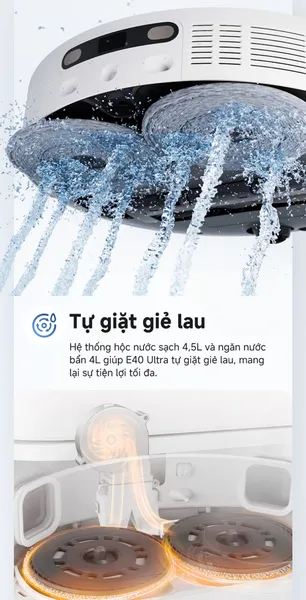 Robot Hút Bụi Lau Nhà Mova E40 Ultra