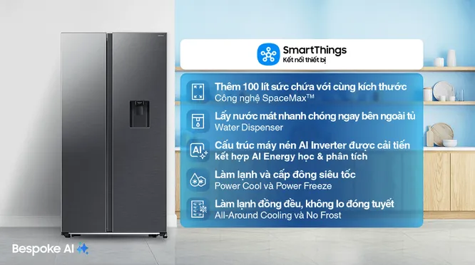 Tủ Lạnh Samsung Inverter 578 Lít Side By Side RS57DG410EB4SV