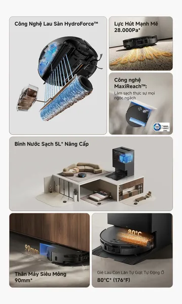 Robot Hút Bụi Lau Nhà Mova S70 Roller