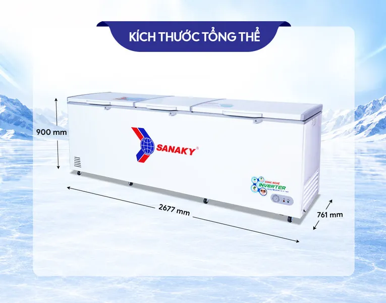 Tủ Đông Sanaky Inverter 900 Lít VH-1199HY3
