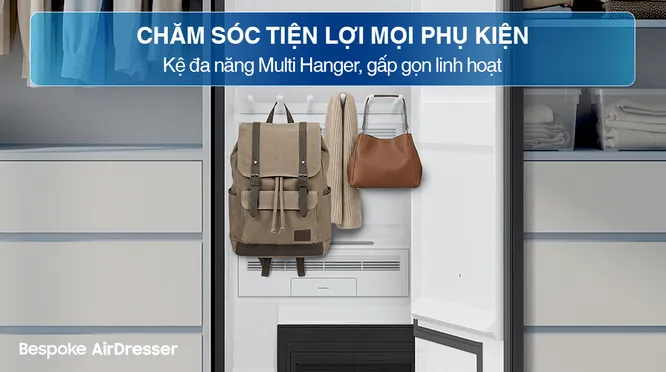 Tủ Chăm Sóc Quần Áo Thông Minh Samsung Bespoke AirDresser 5 móc DF24CB9900CRSV