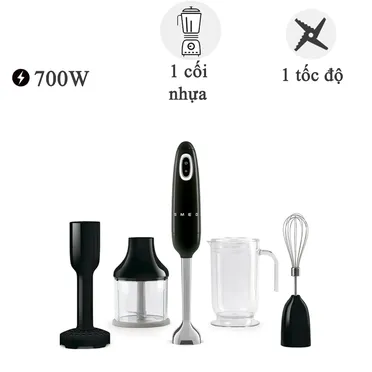 Máy xay cầm tay Smeg HBF02BLEU, màu đen 700W