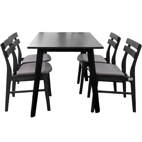 Bộ Bàn ăn Fiesta WM1781A-DT5 + 4 Ghế ăn Delvin WM1968-DC Nâu
