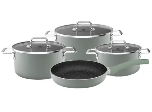 Bộ Nồi Nhôm Chống Dính Đáy Từ Elmich EL-5311Mnsize 16,20, 24, Chảo 26cm