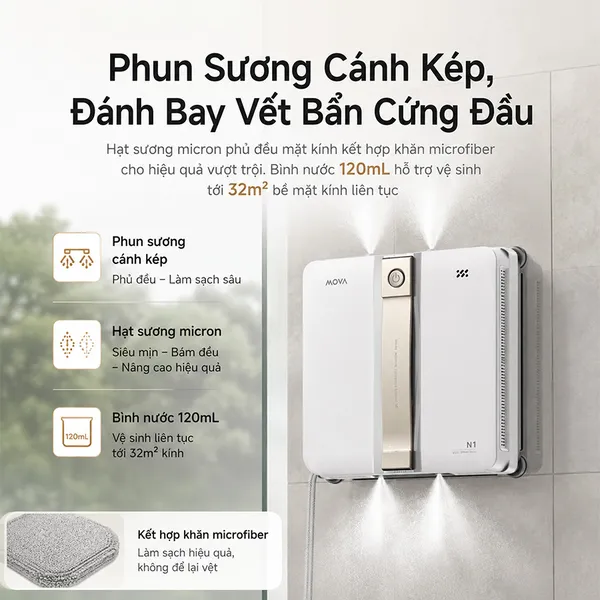 Robot Hút Bụi Lau Kính Mova N1
