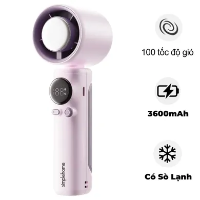 Quạt Cầm Tay Có Sò Lạnh Simplehome SS-026 Màu Tím