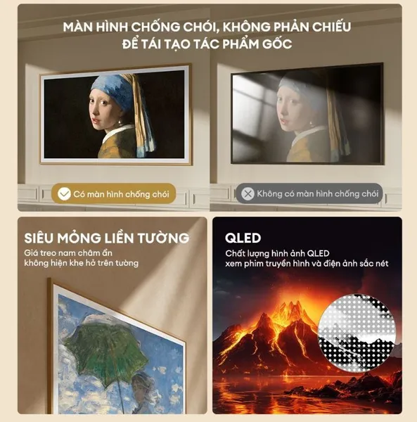 Google Tivi QLED Khung Tranh Coocaa 4K 65 Inch 65LN7700G