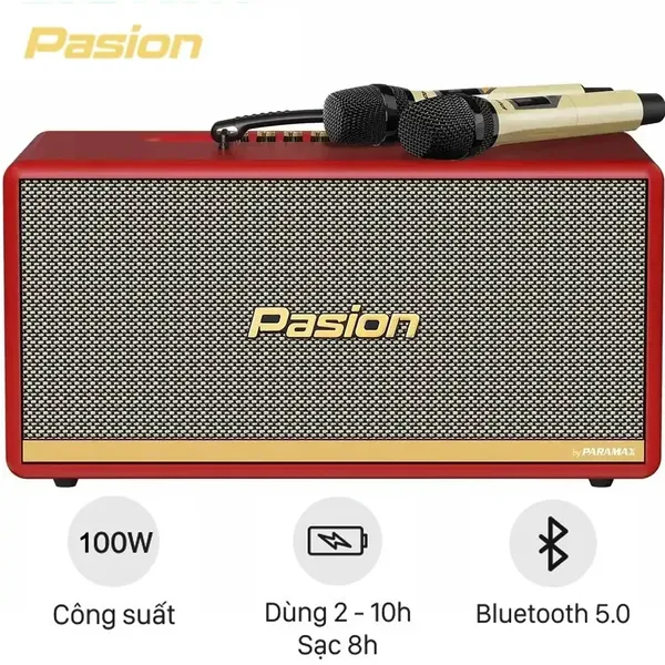 Loa Di Động Xách Tay Paramax PASION 2c (Màu Đỏ)