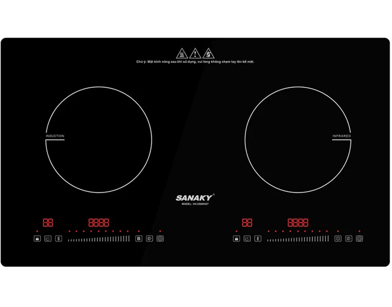 Bếp Đôi Điện Từ Và Hồng Ngoại Sanaky VH-2500HGT