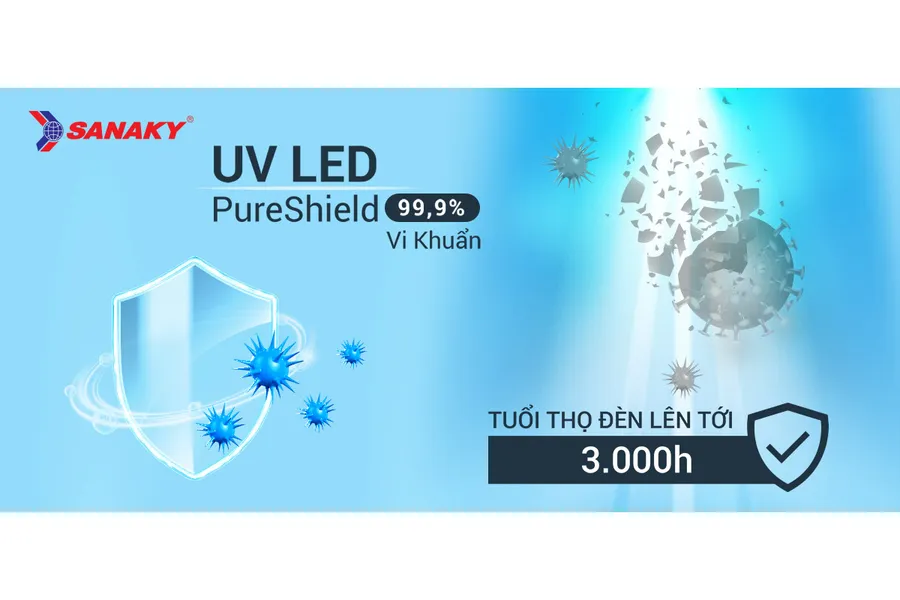 Máy Lọc Nước Sanaky Nóng Lạnh Hydrogen Khoáng 12 Lõi SNK-TV3HK020 Làm Lạnh Bằng Block