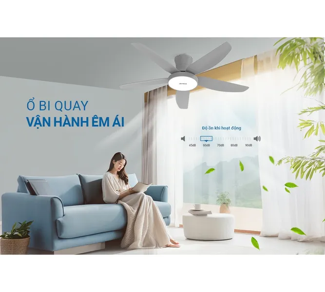 Quạt Trần 5 Cánh Có Đèn Sunhouse Apex APF7685G
