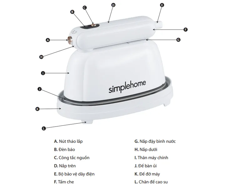 Bàn Ủi Hơi Nước Cầm Tay Simplehome SWS-528S