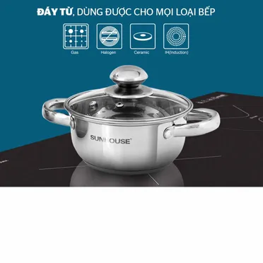 Bộ nồi inox 3 đáy Sunhouse SH334 16-20–24 cm 0