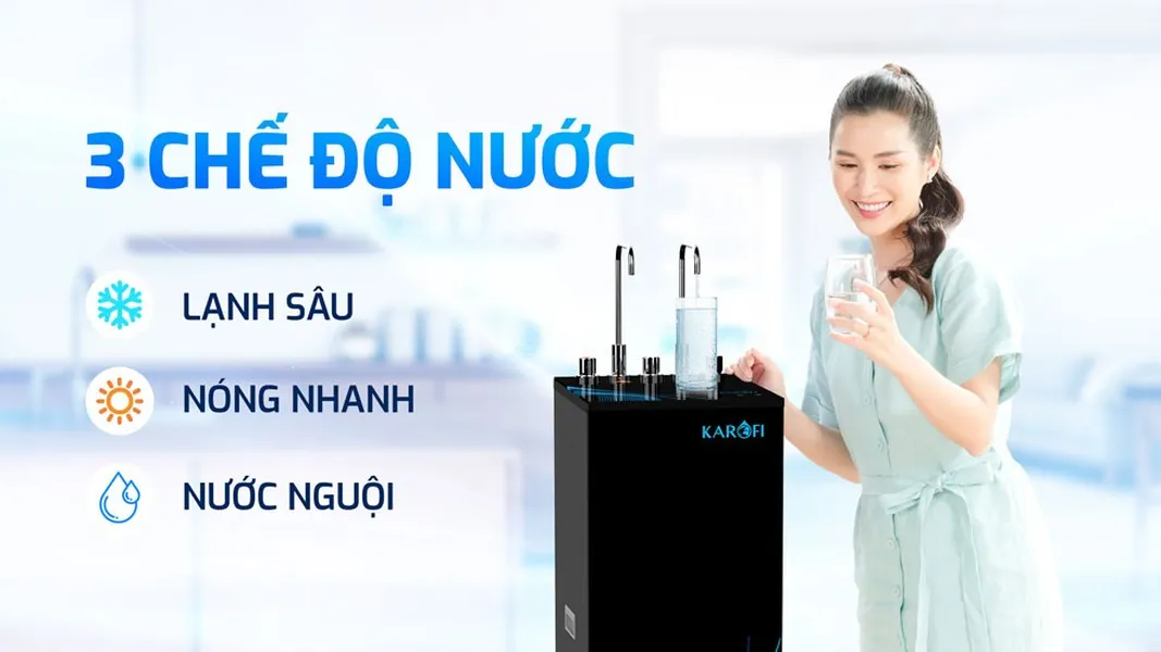 Máy Lọc Nước Nóng Nguội Lạnh Karofi KAD-M29 Màng RO Mỹ 100 GPD - 11 Lõi