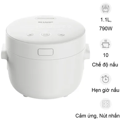 Nồi Cơm Điện Tử Sharp KS-COM110DV-WH 1.1 Lít
