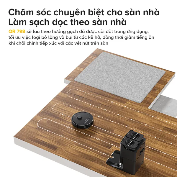Robot Hút Bụi Lau Nhà Roborock QR 798 - Đen