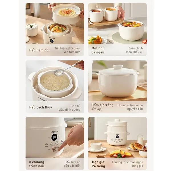 Nồi Nấu Chậm Cho Bé Ăn Dặm Joyoung JSC-187 1.8 Lít