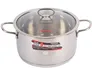 Nồi inox cao cấp 3 đáy nắp kính Happycook Delux N16-DLGP 16 cm