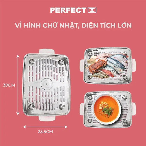 Nồi Lẩu Hấp Thủy Nhiệt Đa Năng Perfect PF-LH12 22 Lít