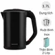 Ấm Đun Bằng Thép Không Gỉ Lock&Lock EJK738BLK 1.7L Đen