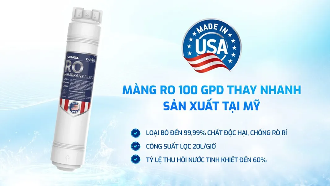 Máy Lọc Nước Nóng Nguội Lạnh Karofi KAD-M29 Màng RO Mỹ 100 GPD - 11 Lõi