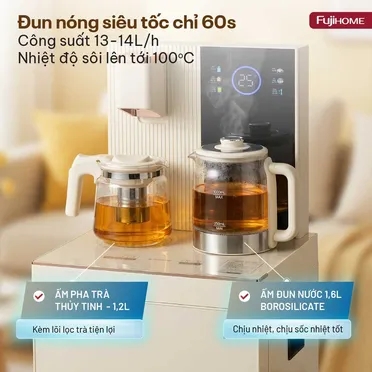 Cây Nước Bàn Trà Cao Cấp Có Ngăn Khử Khuẩn UV Fujihome TB238N-UV 3