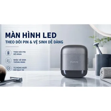 Máy Cạo Râu Điện Flyco F8VN Màu Xám 9