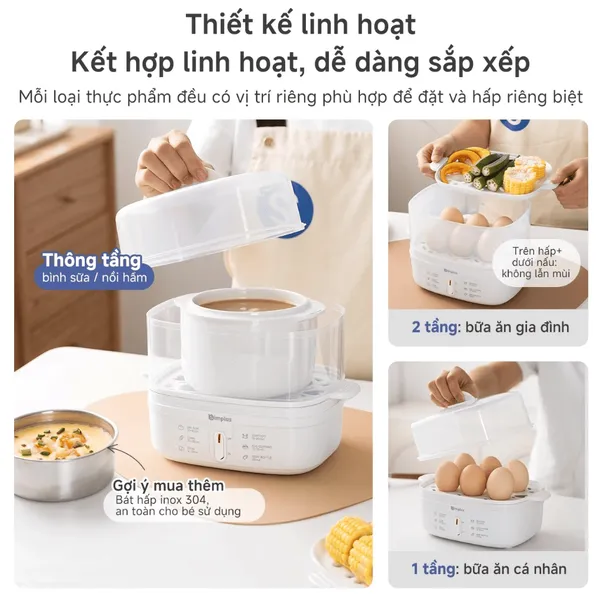 Nồi Hấp Điện Simplus DZEG007WH00