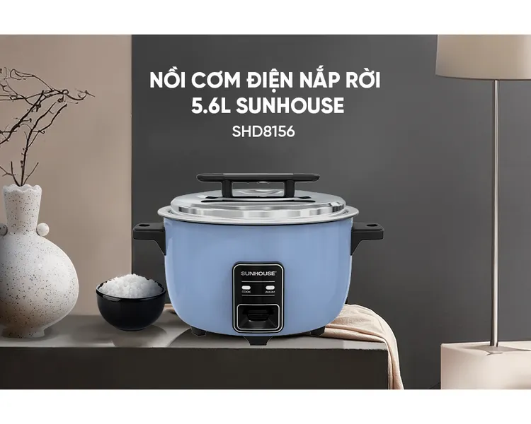 Nồi Cơm Điện Nắp Rời Dung Tích Lớn 5.6 Lít Sunhouse SHD8156