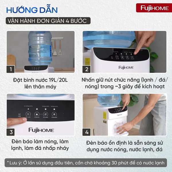 Máy Nóng Lạnh Tích Hợp Làm Đá Fujihome WD593C-IM