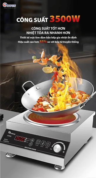 Bếp Từ Đơn Công Nghiệp Sowun SW 1230 3500W