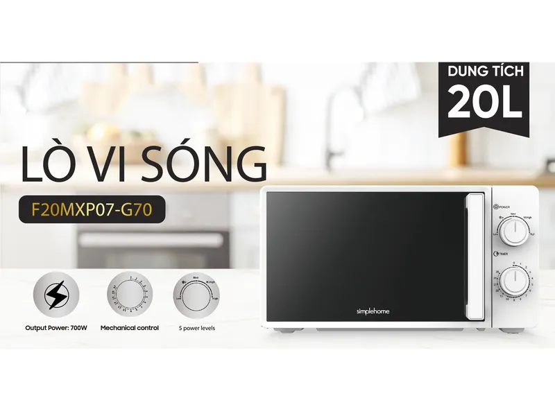 Lò Vi Sóng Simplehome F20MXP07-G70 20 Lít