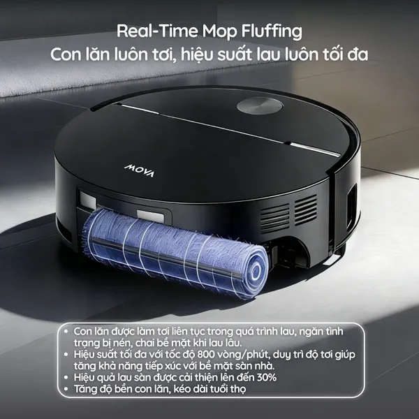 Robot Hút Bụi Lau Nhà Mova Z70 Ultra Roller Complete