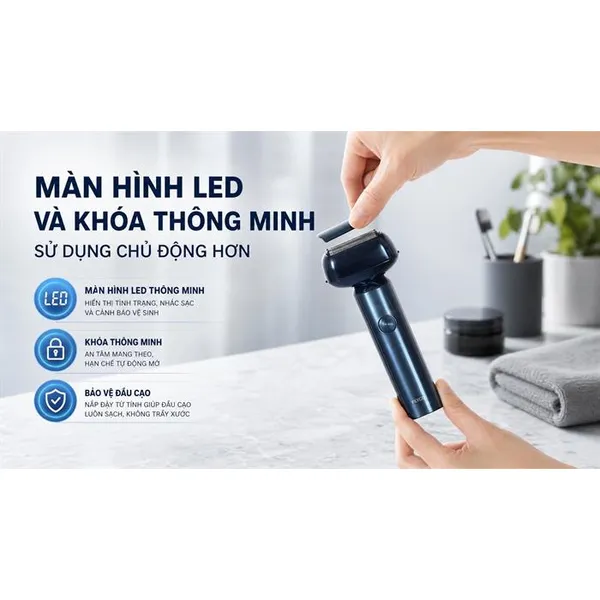 Máy Cạo Râu Điện Flyco F005VN Màu Xanh