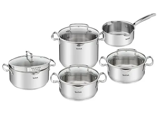 Bộ 5 Nồi Inox Cao Cấp Tefal Duetto Plus, Gồm Quánh 16cm/Nồi 18cm/Nồi 20/Nồi 22cm/Nồi 24cm