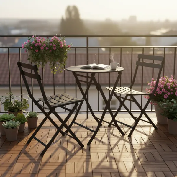 Bộ Bàn Xếp Garden ECOMTC Đen