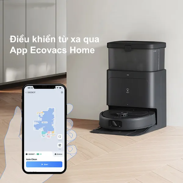Robot Hút Bụi Lau Nhà Ecovacs Deebot N30 Pro Omni Đen