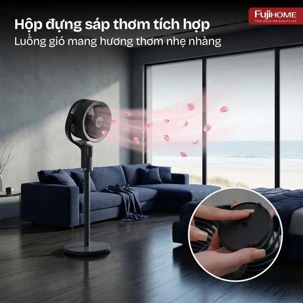 Quạt Tuần Hoàn Thông Minh, Ra Lệnh Giọng Nói Fujihome CFR04-Voice (Màu ghi)