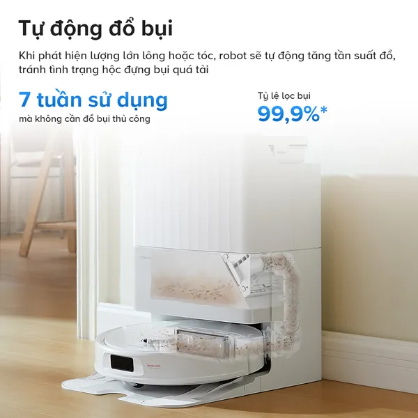 Robot Hút Bụi Lau Nhà Roborock Q Revo 5AE - Đen