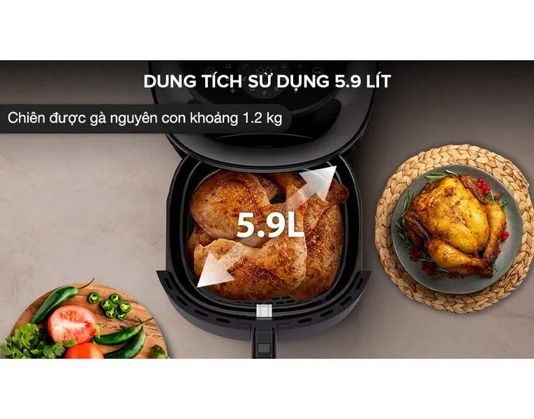 Nồi Chiên Không Dầu Philips NA332/00 6.2 Lít