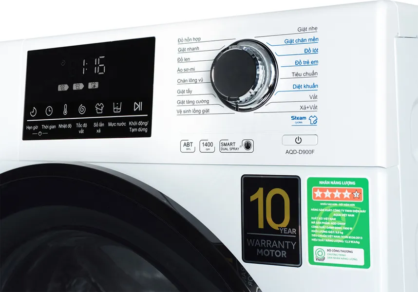 Máy Giặt Aqua Inverter 9 Kg AQD-D900F (W)