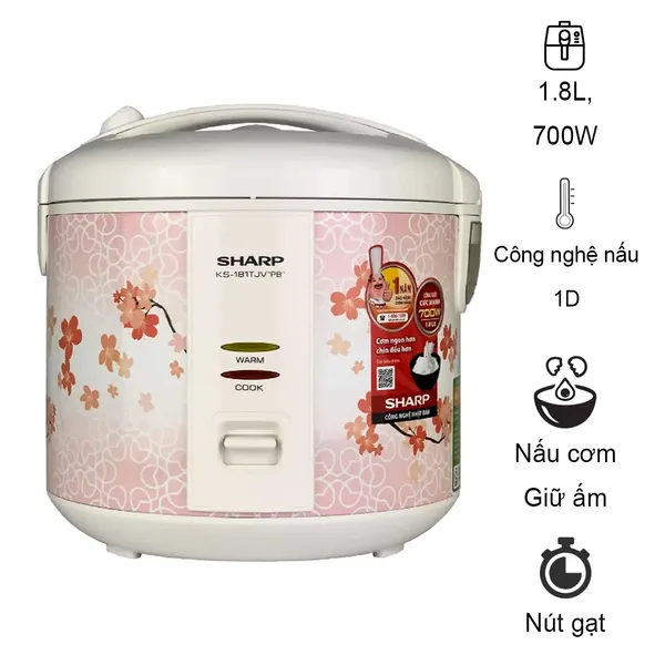 Nồi Cơm Điện Sharp KS-181TJV "PB" 1.8 Lít