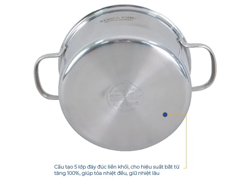 Nồi Inox 5 Lớp Đáy Liền Korea King KP-22S5PLY 4 Lít